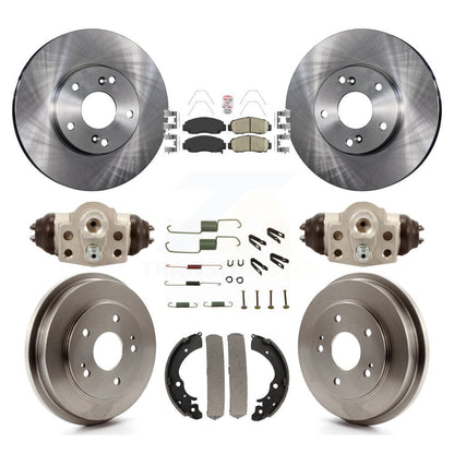 Rotors de frein à disque avant et arrière, plaquettes en céramique et Kit de tambour (9 pièces) pour Honda Civic GX