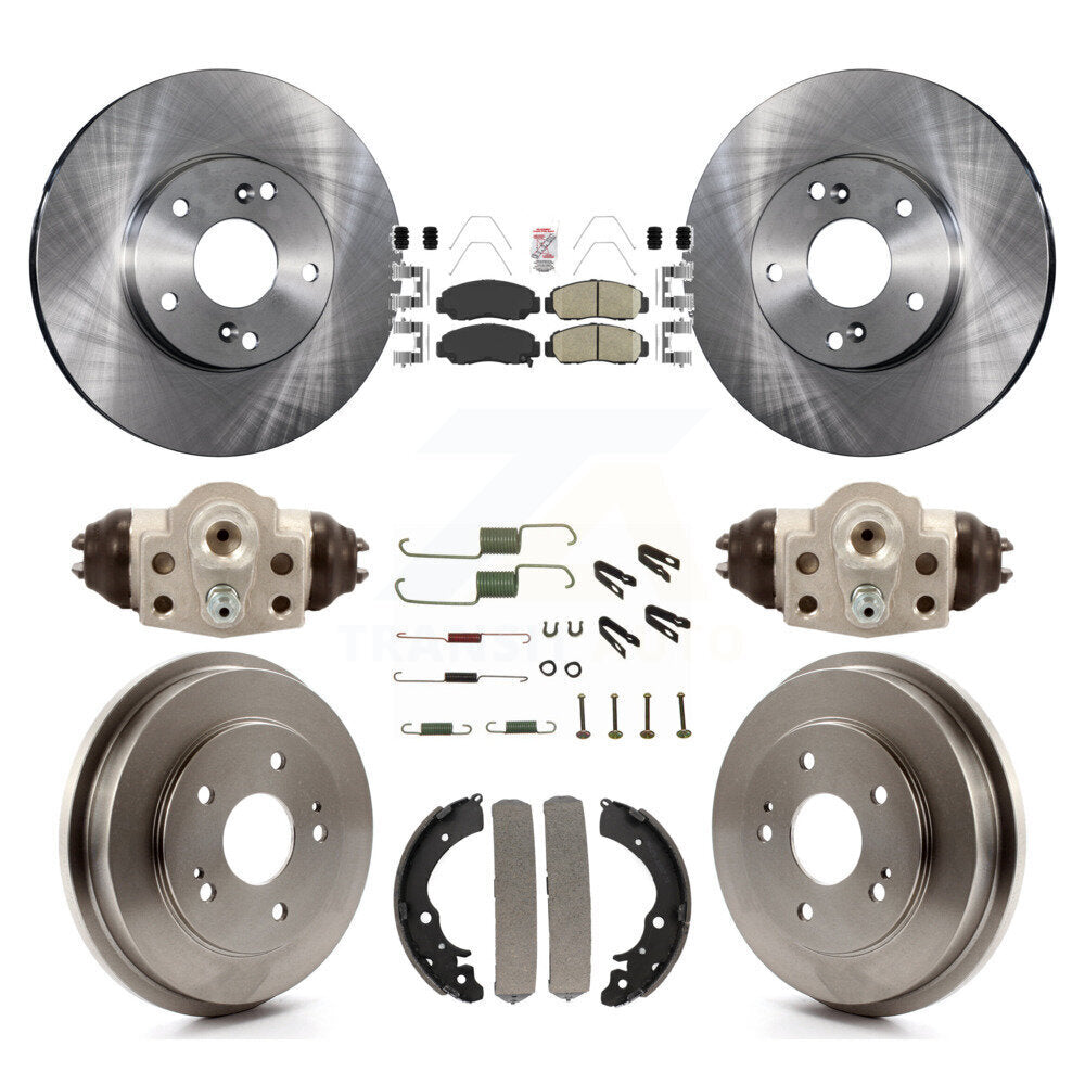 Rotors de frein à disque avant et arrière, plaquettes en céramique et Kit de tambour (9 pièces) pour Honda Civic GX
