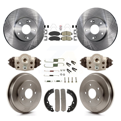 Rotors de frein à disque avant et arrière, plaquettes en céramique et Kit de tambour (9 pièces) pour Honda Civic GX