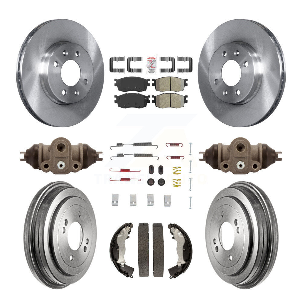 Kit de plaquettes et tambours semi-métalliques pour Rotor de frein avant et arrière (9 pièces) pour Hyundai Accent Ki