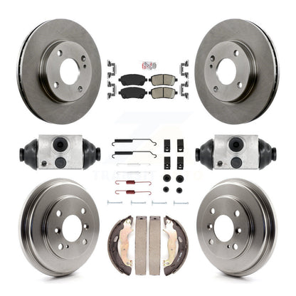 Rotors de frein à disque avant et arrière, plaquettes en céramique et Kit de tambour (9 pièces) pour Ford Fiesta