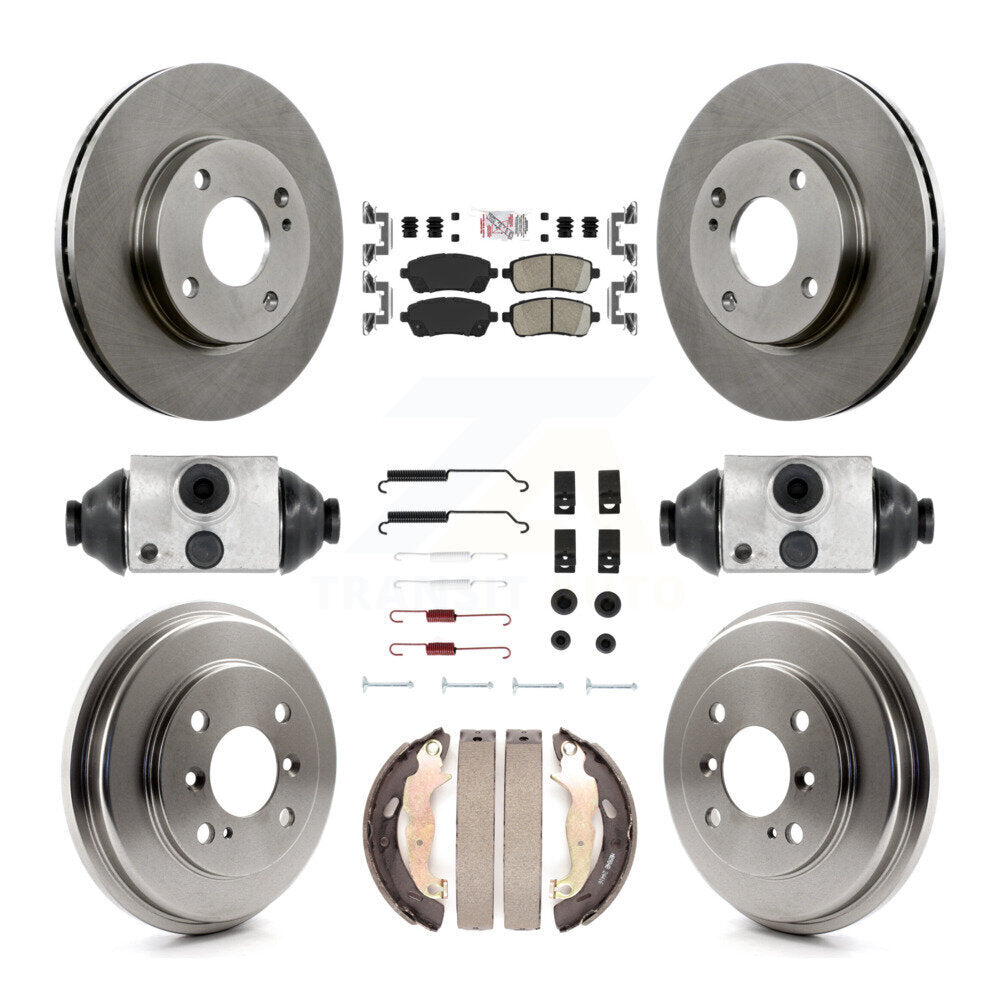Rotors de frein à disque avant et arrière, plaquettes en céramique et Kit de tambour (9 pièces) pour Ford Fiesta