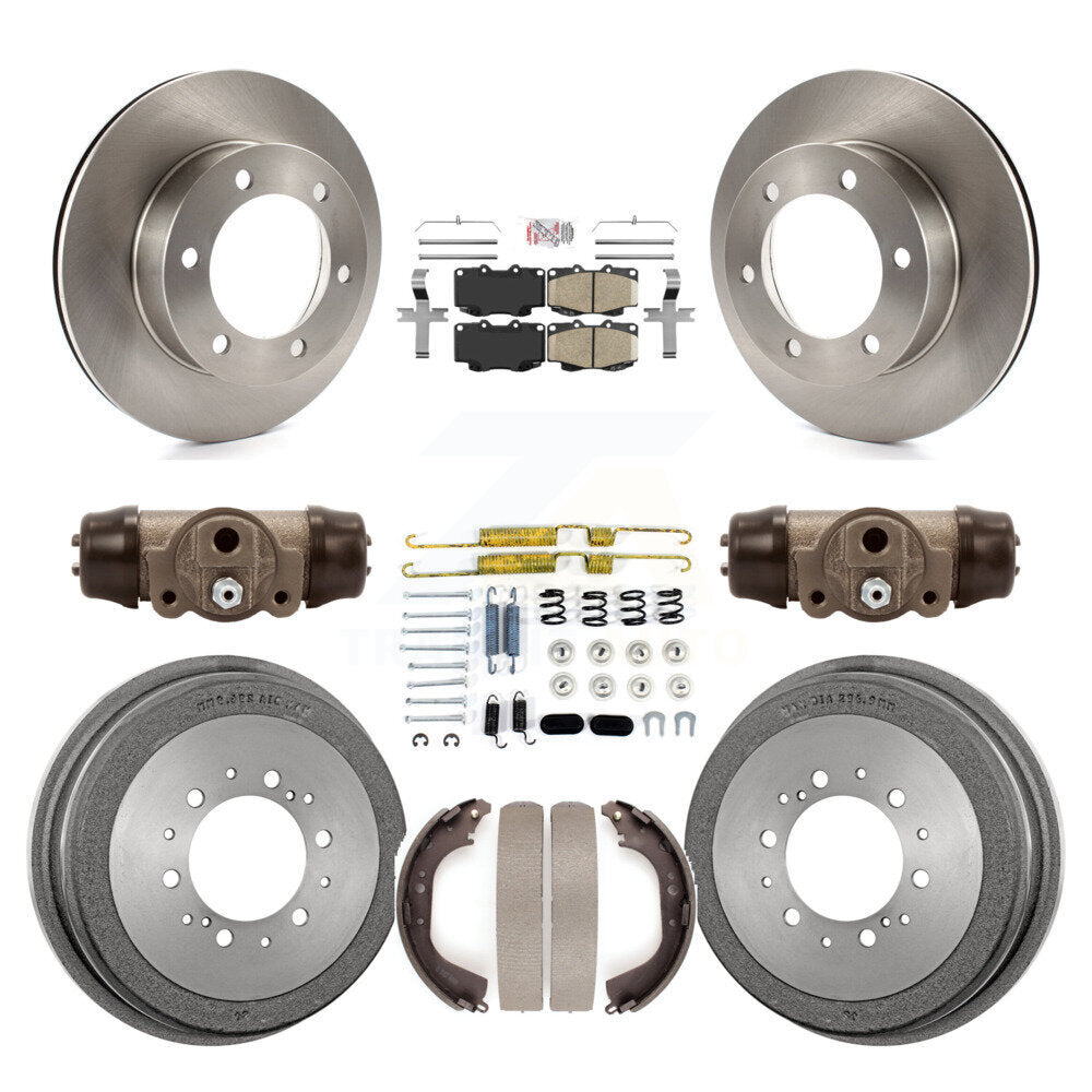 Rotors de frein à disque avant et arrière, plaquettes en céramique et Kit de tambour (9 pièces) pour Toyota Tacoma