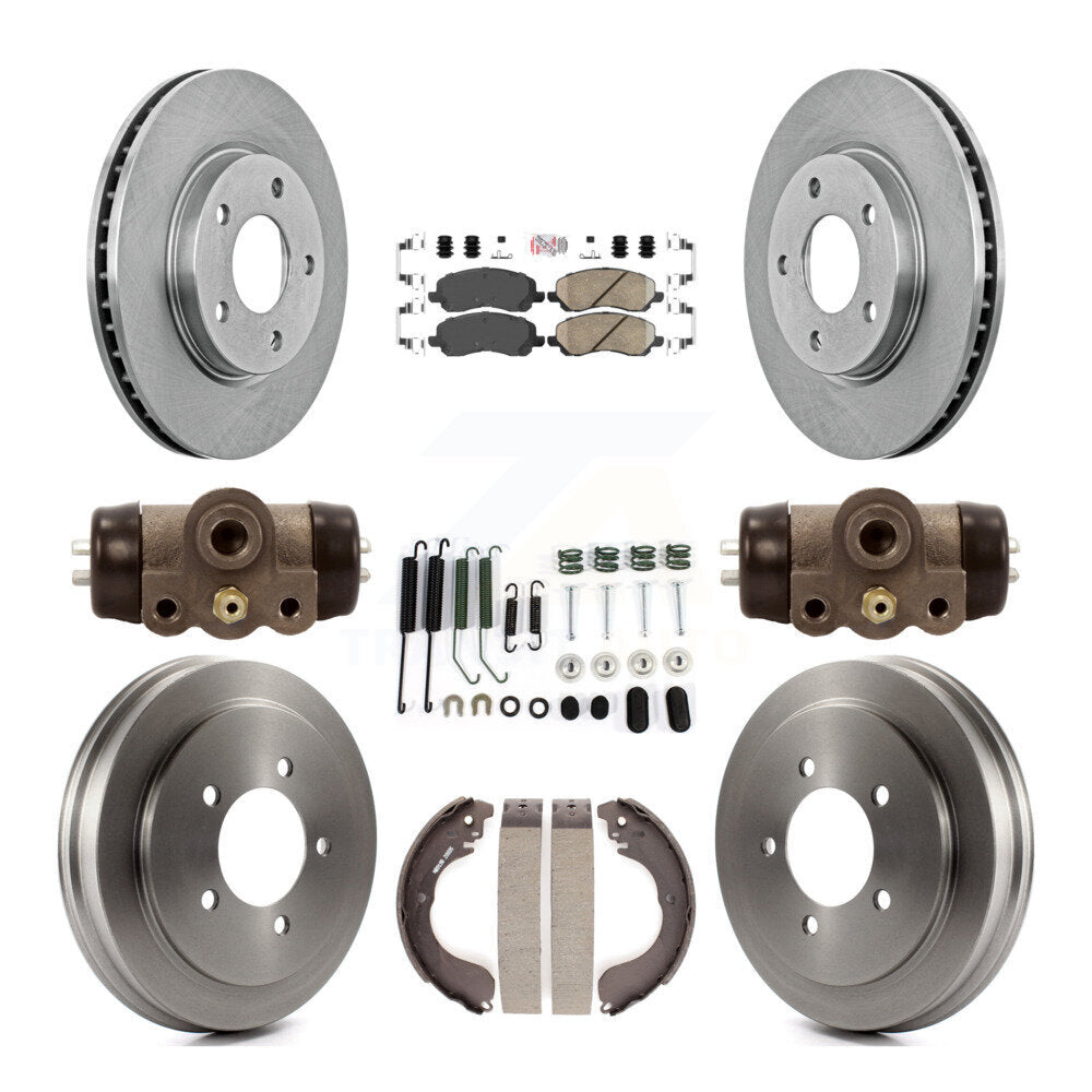 Rotors de frein à disque avant et arrière, plaquettes en céramique et Kit de tambour (9 pièces) pour Dodge Caliber
