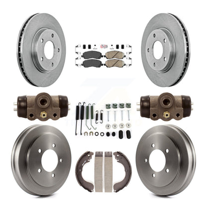 Rotors de frein à disque avant et arrière, plaquettes en céramique et Kit de tambour (9 pièces) pour Dodge Caliber