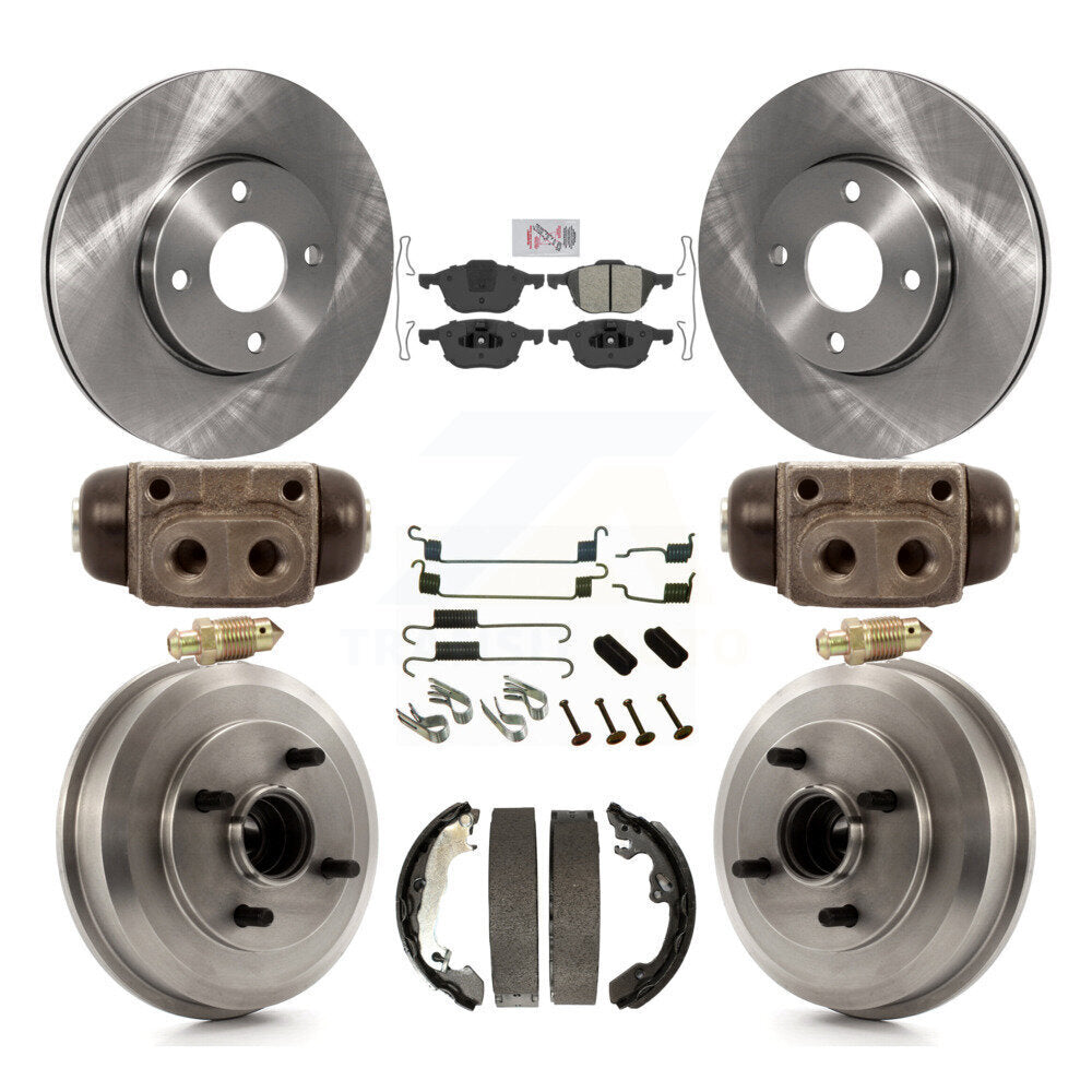Kit de disques de frein à disque avant et arrière, plaquettes semi-métalliques et tambour (9 pièces) pour Ford Focu