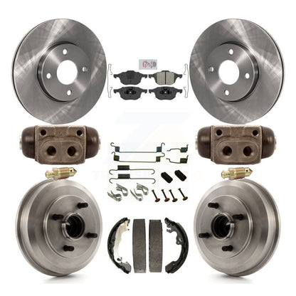 Kit de disques de frein à disque avant et arrière, plaquettes semi-métalliques et tambour (9 pièces) pour Ford Focu