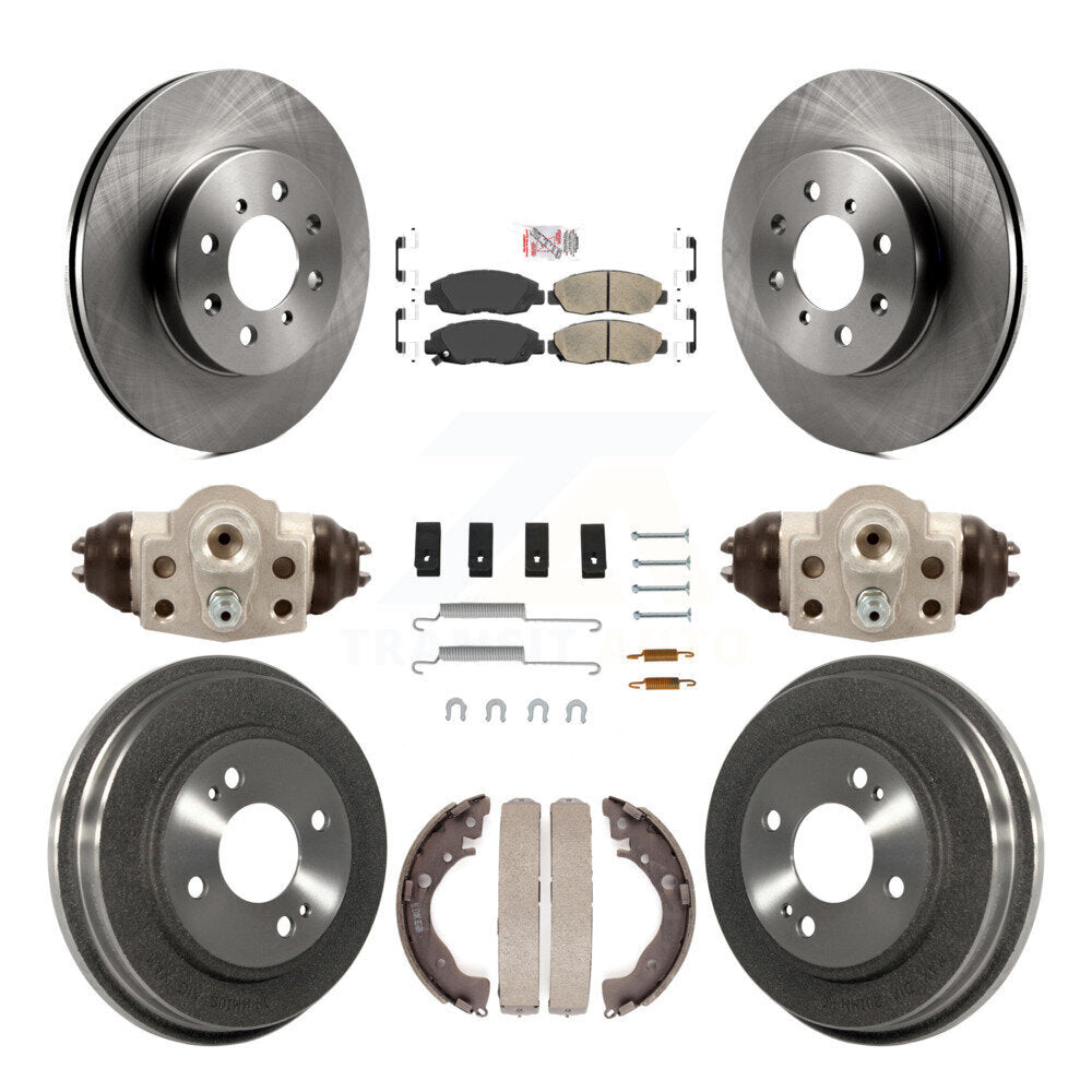 Rotors de frein à disque avant et arrière, plaquettes en céramique et Kit de tambour (9 pièces) pour Honda Insight