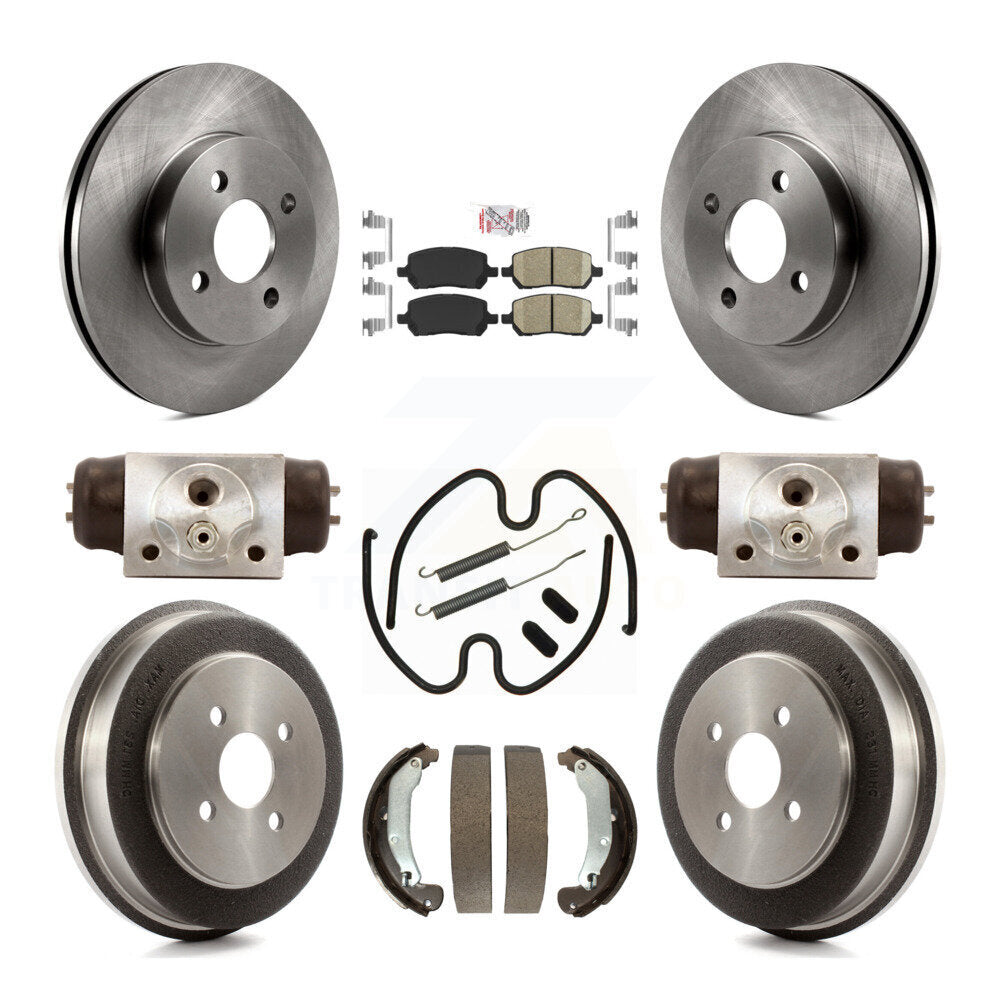 Rotors de frein à disque avant et arrière, plaquettes en céramique et Kit de tambour (9 pièces) pour Saturn Io 2003