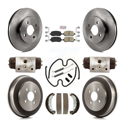 Rotors de frein à disque avant et arrière, plaquettes en céramique et Kit de tambour (9 pièces) pour Saturn Io 2003