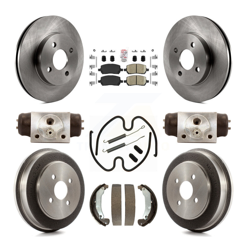 Rotors de frein à disque avant et arrière, plaquettes en céramique et Kit de tambour (9 pièces) pour Saturn Io 2003