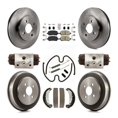 Rotors de frein à disque avant et arrière, plaquettes en céramique et Kit de tambour (9 pièces) pour Saturn Io 2003