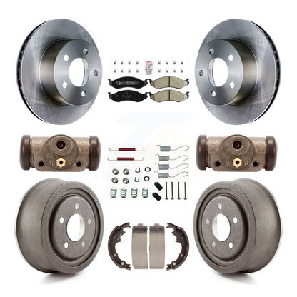 Rotor de frein à disque avant et arrière, Kit de plaquettes et de tambour semi-métalliques (9 pièces) pour Jeep Wrangle