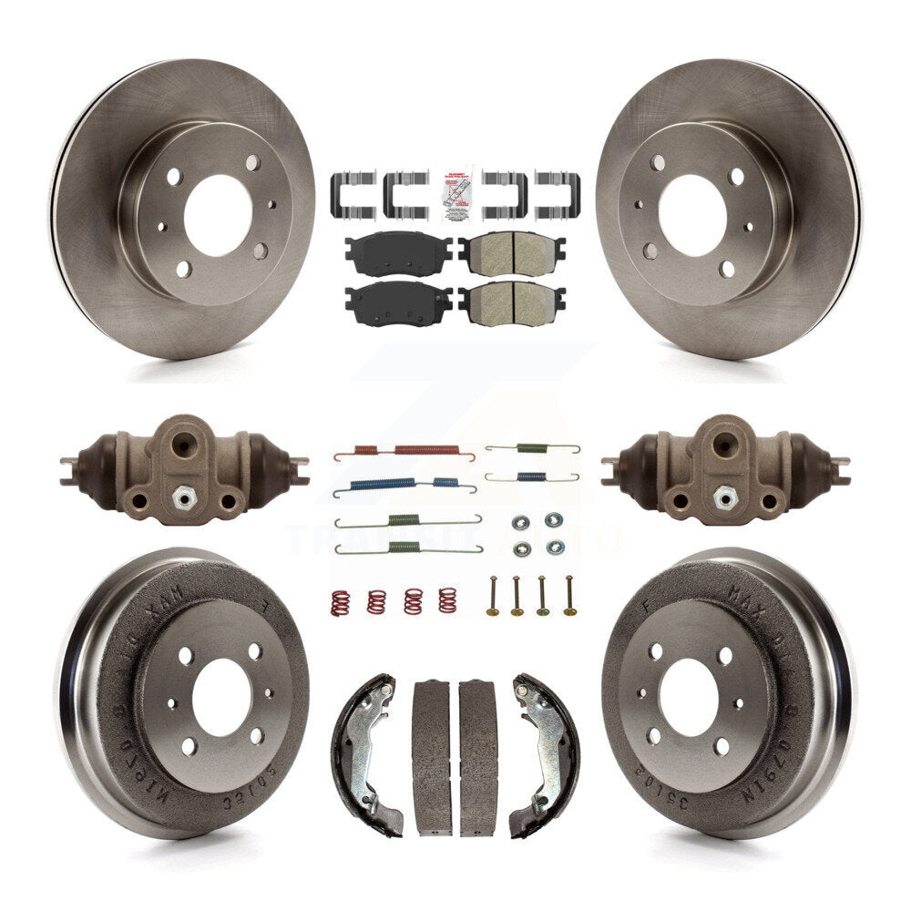 Rotors de frein à disque avant et arrière, Kit de tambour à plaquettes semi-métalliques (9 pièces) pour Hyundai Accen
