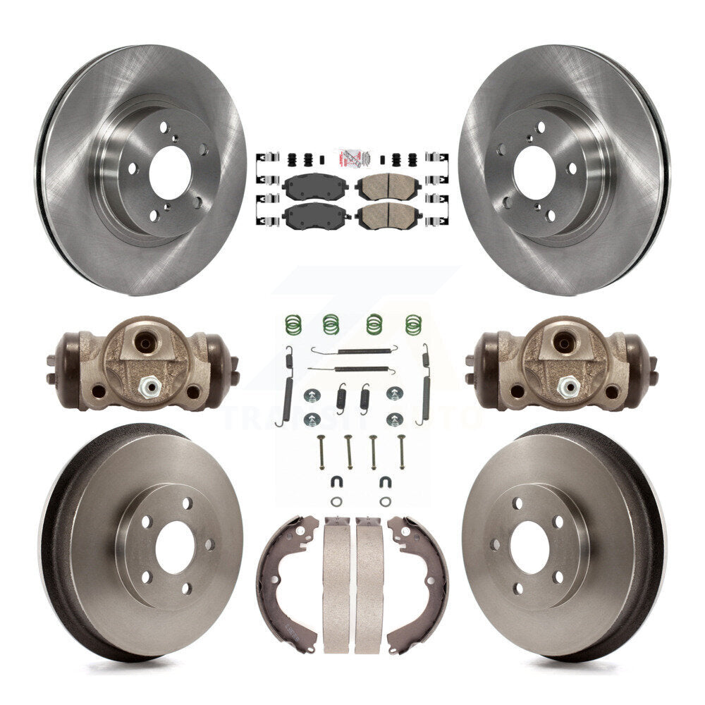 Rotors de frein à disque avant et arrière, plaquettes en céramique et Kit de tambour (9 pièces) pour Subaru Impreza