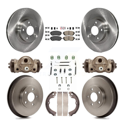 Rotors de frein à disque avant et arrière, plaquettes en céramique et Kit de tambour (9 pièces) pour Subaru Impreza