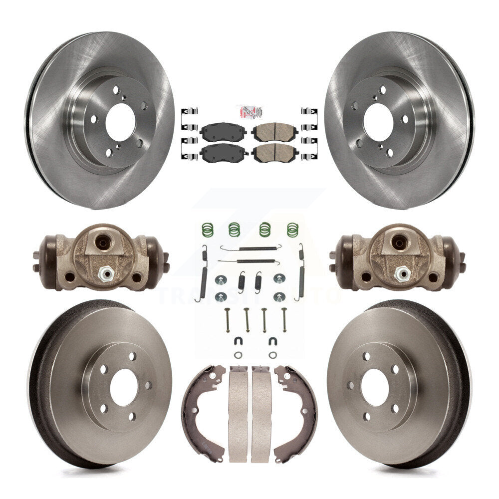 Rotors de frein à disque avant et arrière, plaquettes en céramique et Kit de tambour (9 pièces) pour Subaru Impreza