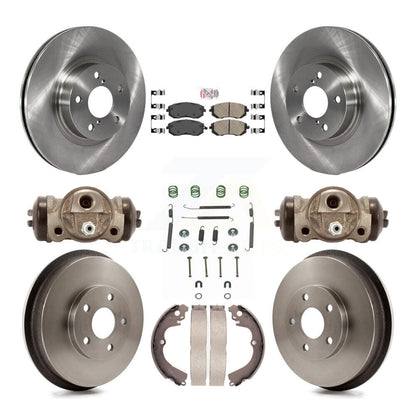 Rotors de frein à disque avant et arrière, plaquettes en céramique et Kit de tambour (9 pièces) pour Subaru Impreza