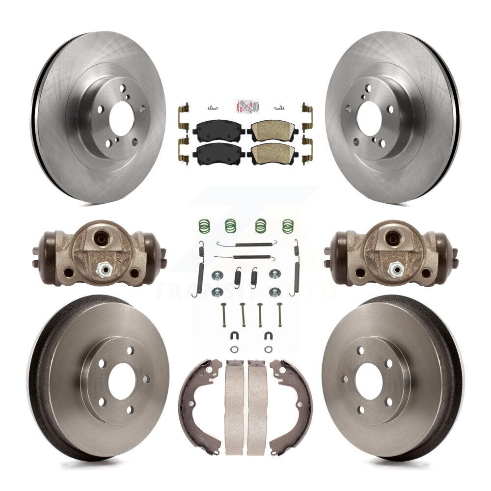 Rotors de frein à disque avant et arrière, Kit de tampons et de tambour en céramique (9 pièces) pour Subaru Impreza WR