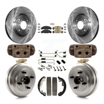 Rotors de frein à disque avant et arrière, plaquettes en céramique et Kit de tambour (9 pièces) pour Ford Focus