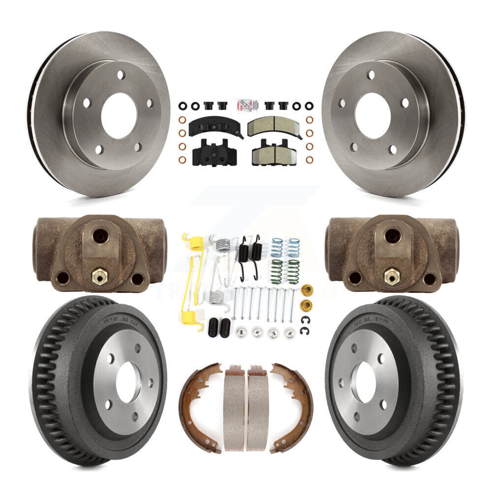 Kit de plaquettes et de tambour semi-métalliques pour Rotor de frein avant et arrière (9 pièces) pour Dodge Ram 1500 4W