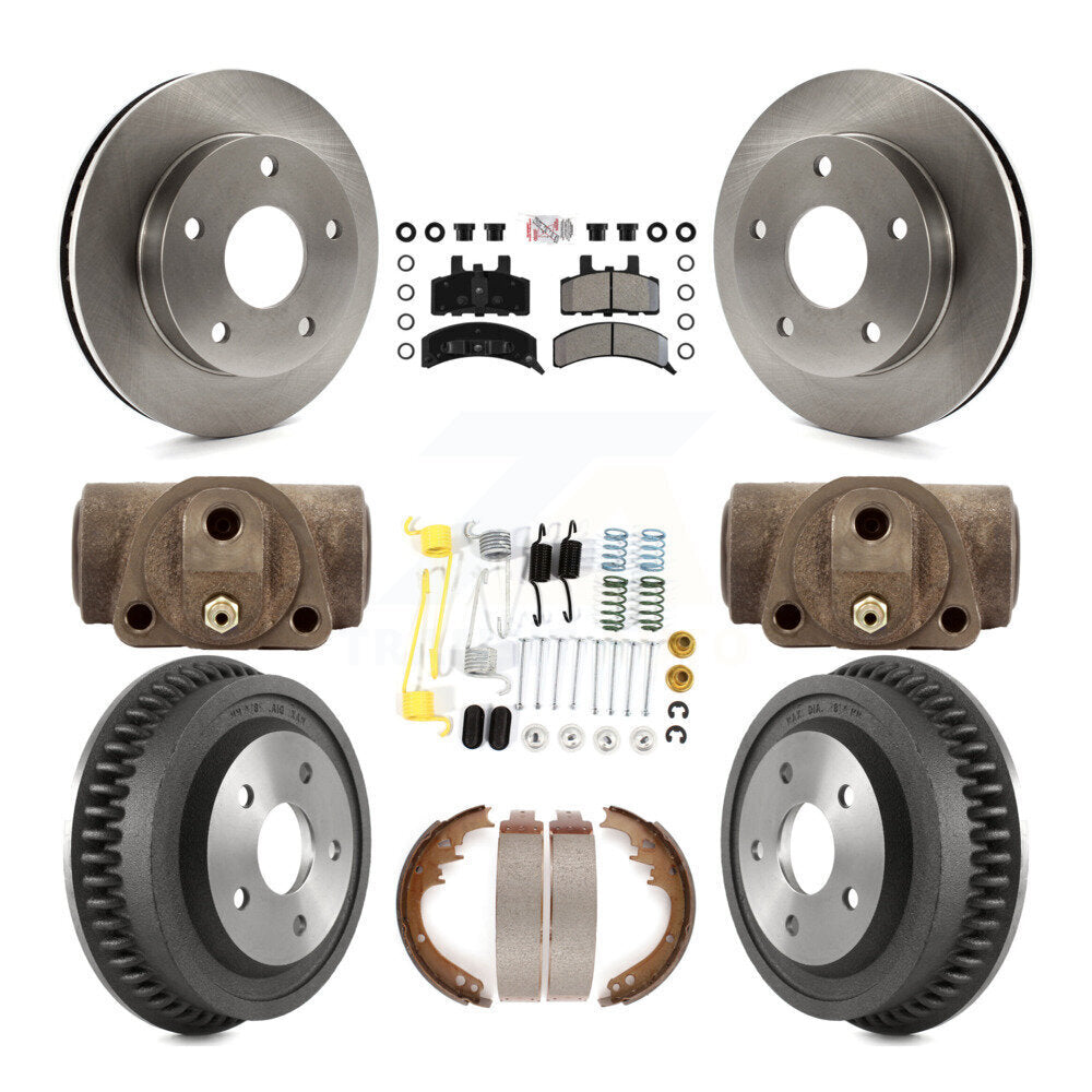 Kit de plaquettes et de tambour semi-métalliques pour Rotor de frein avant et arrière (9 pièces) pour Dodge Ram 1500 4W