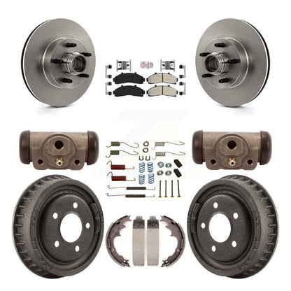 Rotor de frein à disque avant et arrière, plaquettes semi-métalliques et Kit de tambour (9 pièces) pour la gamme Ford