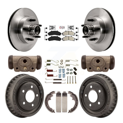 Rotor de frein à disque avant et arrière, plaquettes semi-métalliques et Kit de tambour (9 pièces) pour la gamme Ford