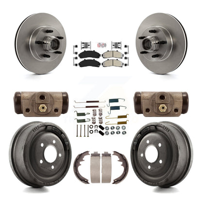 Rotor de frein à disque avant et arrière, plaquettes semi-métalliques et Kit de tambour (9 pièces) pour la gamme Ford