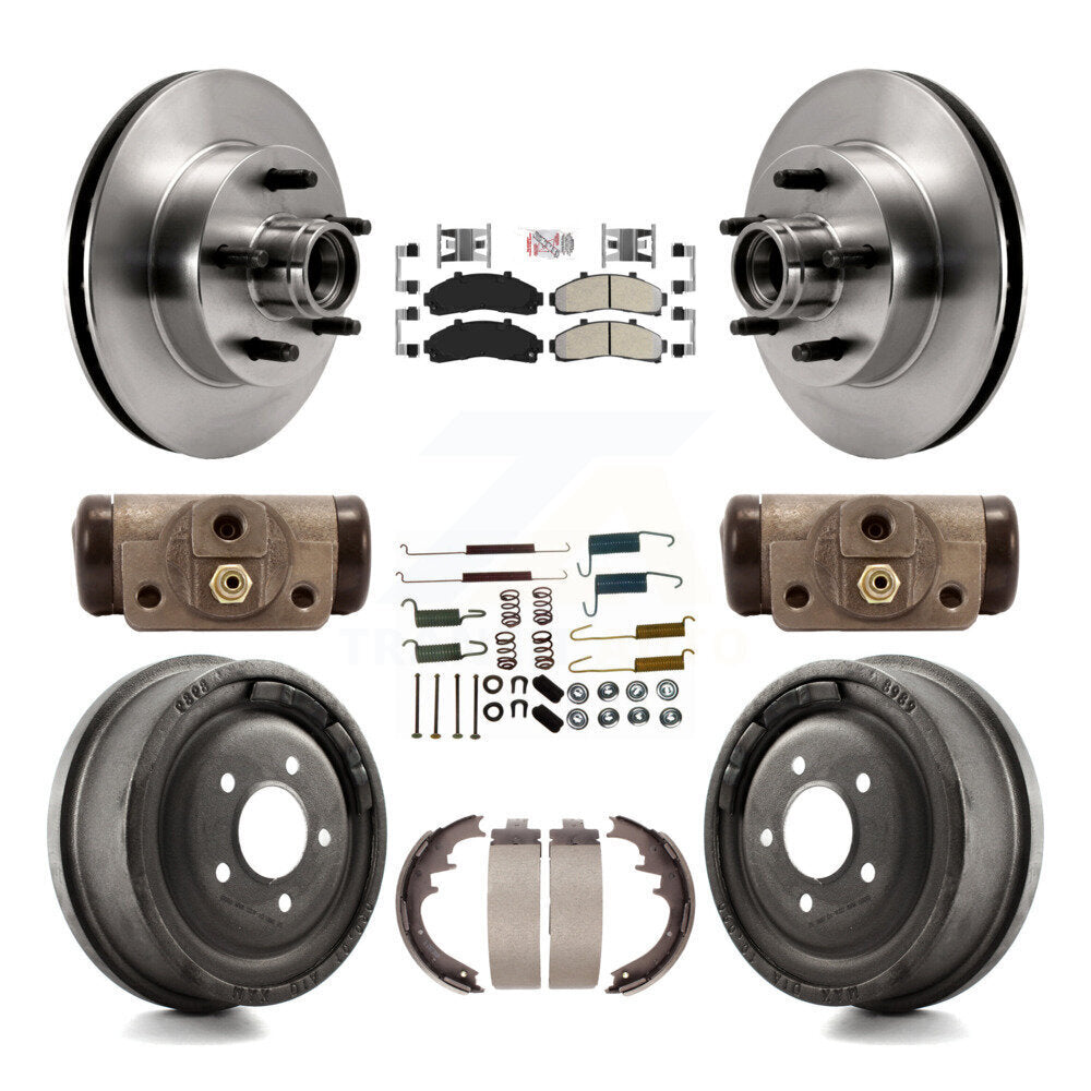 Rotors de frein avant et arrière, Kit de plaquettes et tambour semi-métalliques (9 pièces) pour Ford Ranger Mazd