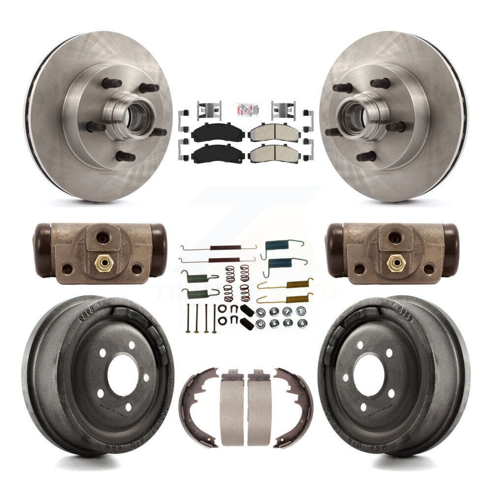 Rotor de frein à disque avant et arrière, Kit de plaquettes et de tambour semi-métalliques (9 pièces) pour Mazda B400