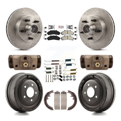 Rotor de frein à disque avant et arrière, Kit de plaquettes et de tambour semi-métalliques (9 pièces) pour Mazda B400