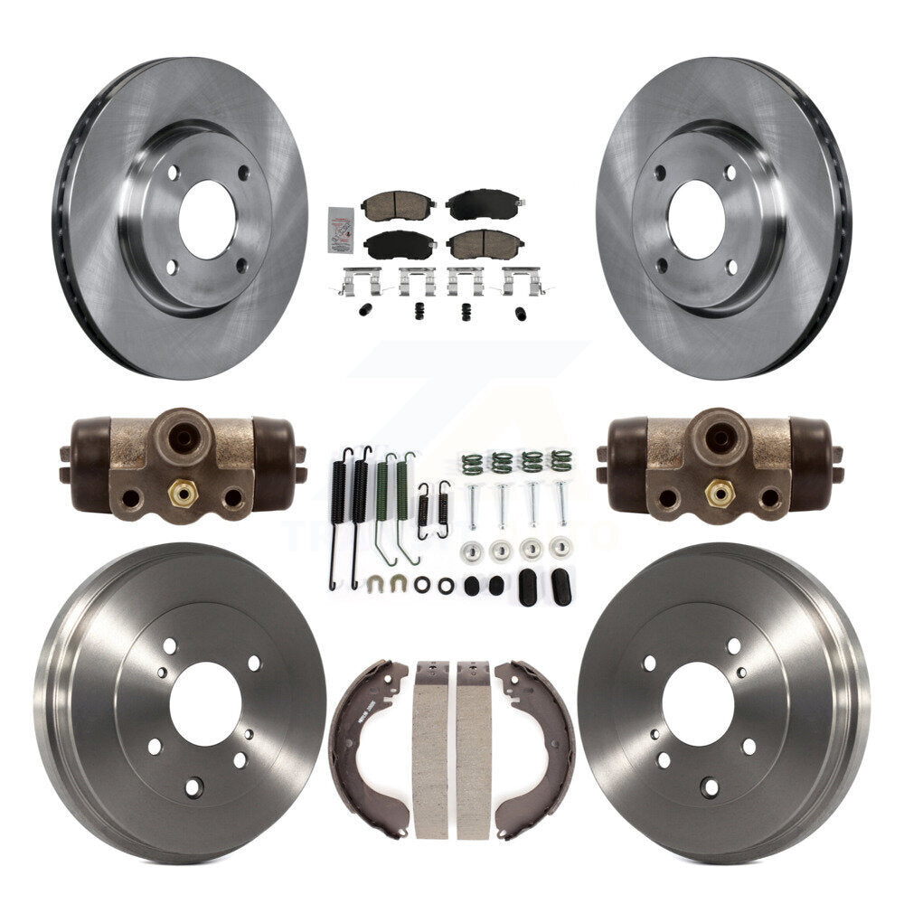 Rotors de frein à disque avant et arrière, plaquettes en céramique et Kit de tambour (9 pièces) pour Nissan Versa