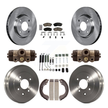 Rotors de frein à disque avant et arrière, plaquettes en céramique et Kit de tambour (9 pièces) pour Nissan Versa