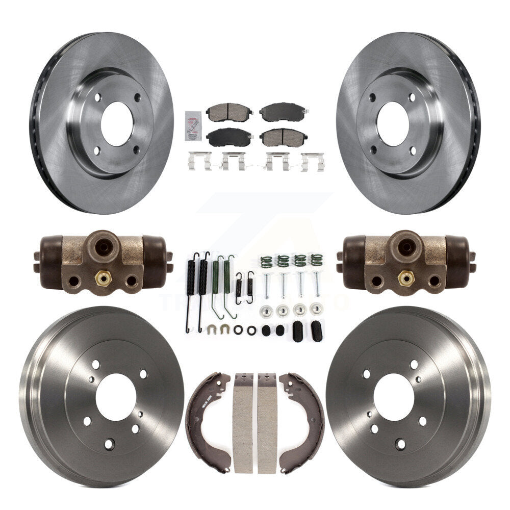 Rotors de frein à disque avant et arrière, plaquettes en céramique et Kit de tambour (9 pièces) pour Nissan Versa