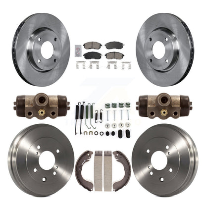 Rotors de frein à disque avant et arrière, plaquettes en céramique et Kit de tambour (9 pièces) pour Nissan Versa
