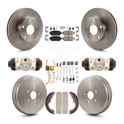 Rotors de frein à disque avant et arrière, plaquettes en céramique et Kit de tambour (9 pièces) pour Toyota Tacoma