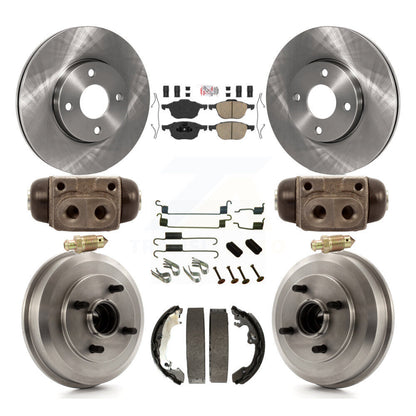 Rotors de frein à disque avant et arrière, plaquettes en céramique et Kit de tambour (9 pièces) pour Ford Focus