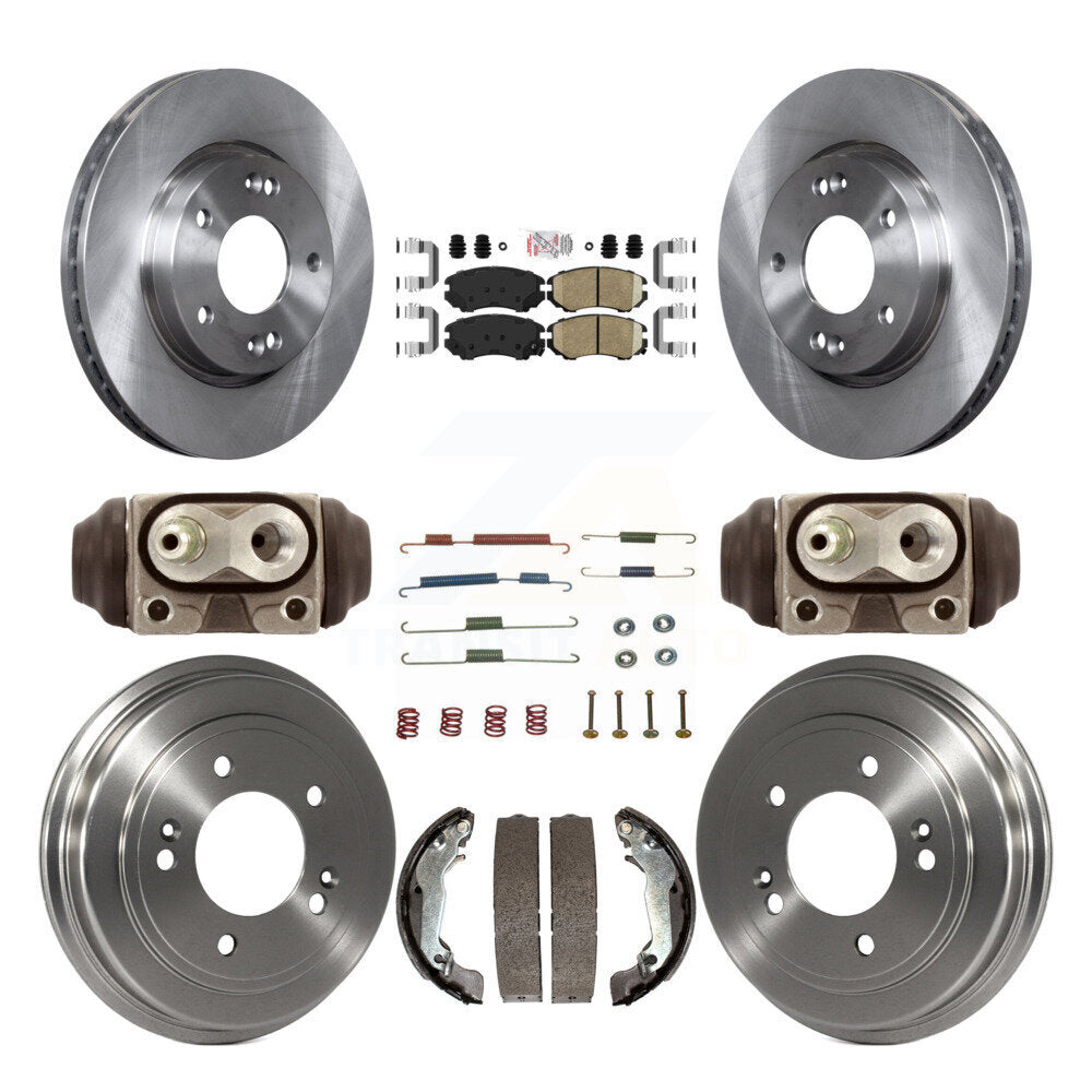 Rotors de frein à disque avant et arrière, plaquettes en céramique et Kit de tambour (9 pièces) pour Hyundai Elantr