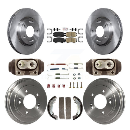 Rotors de frein à disque avant et arrière, plaquettes en céramique et Kit de tambour (9 pièces) pour Hyundai Elantr