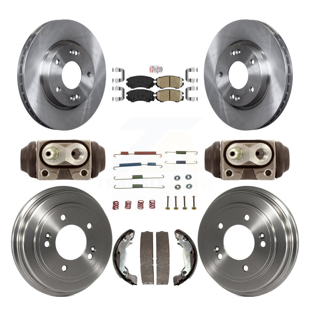 Rotors de frein à disque avant et arrière, plaquettes en céramique et Kit de tambour (9 pièces) pour Hyundai Elantr