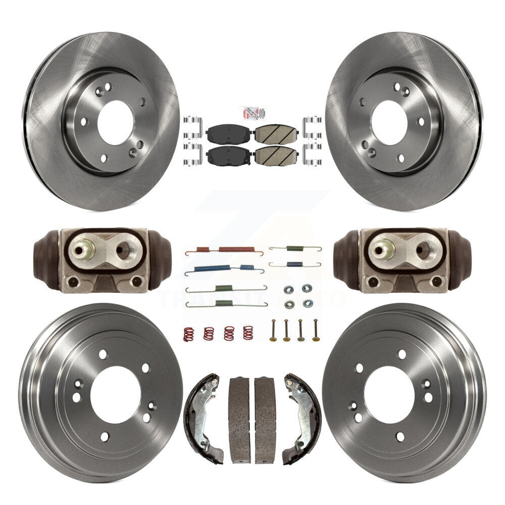 Rotors de frein à disque avant et arrière, plaquettes en céramique et Kit de tambour (9 pièces) pour Hyundai Elantr
