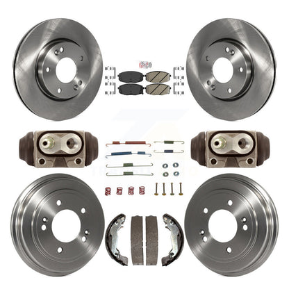 Rotors de frein à disque avant et arrière, plaquettes en céramique et Kit de tambour (9 pièces) pour Hyundai Elantr