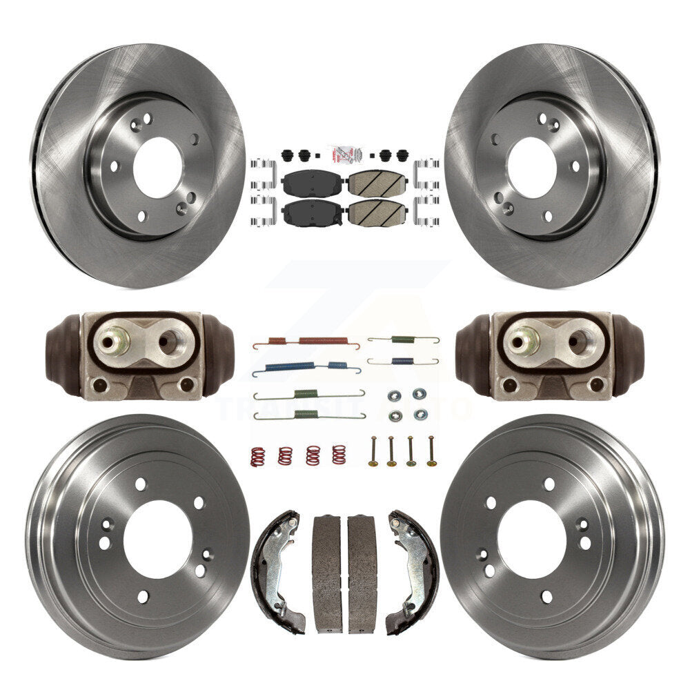 Rotors de frein à disque avant et arrière, plaquettes en céramique et Kit de tambour (9 pièces) pour Hyundai Elantr
