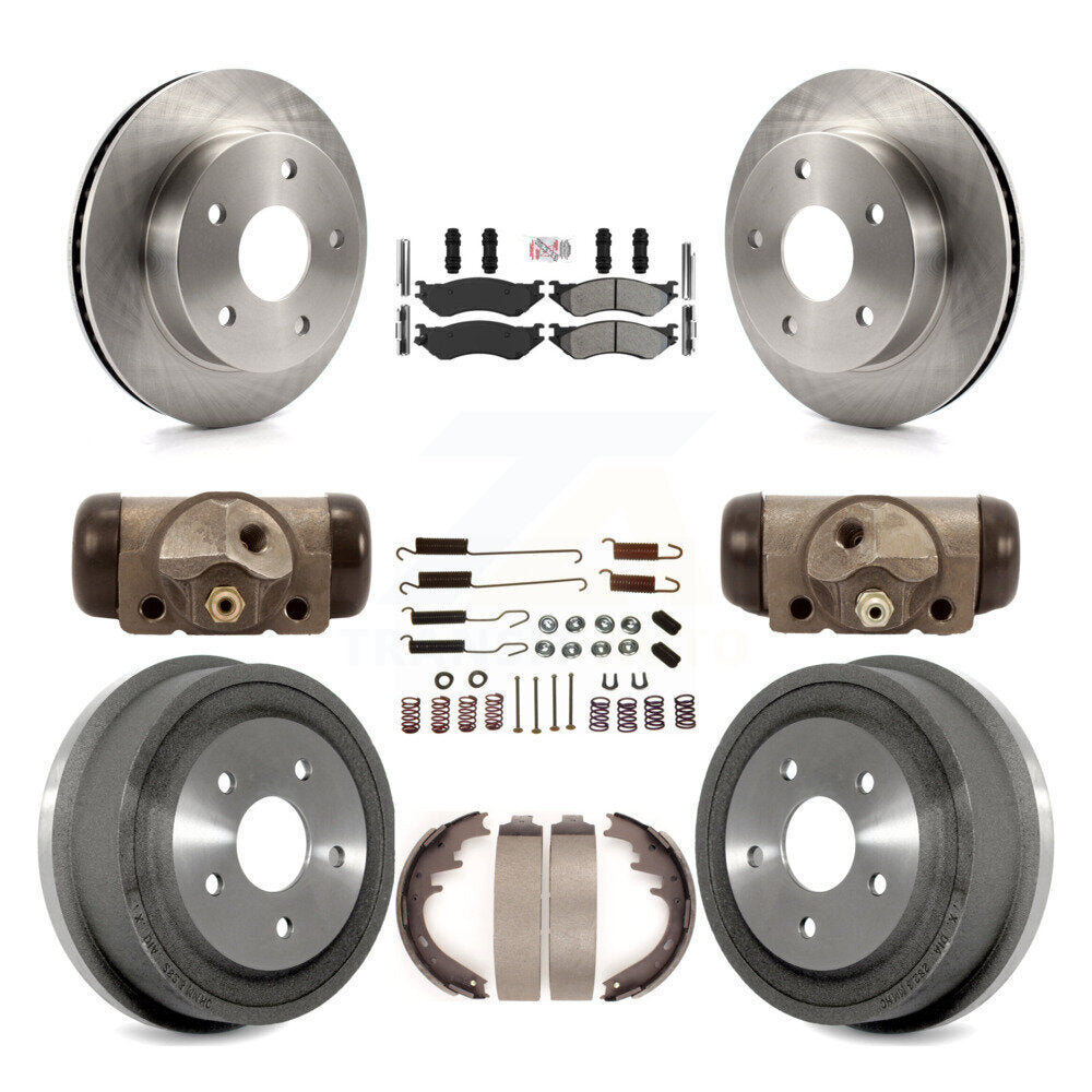 Kit de plaquettes et de tambour semi-métalliques pour Rotor de frein avant et arrière (9 pièces) pour Dodge Ram 1500 4W