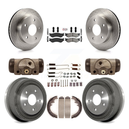 Kit de plaquettes et de tambour semi-métalliques pour Rotor de frein avant et arrière (9 pièces) pour Dodge Ram 1500 4W