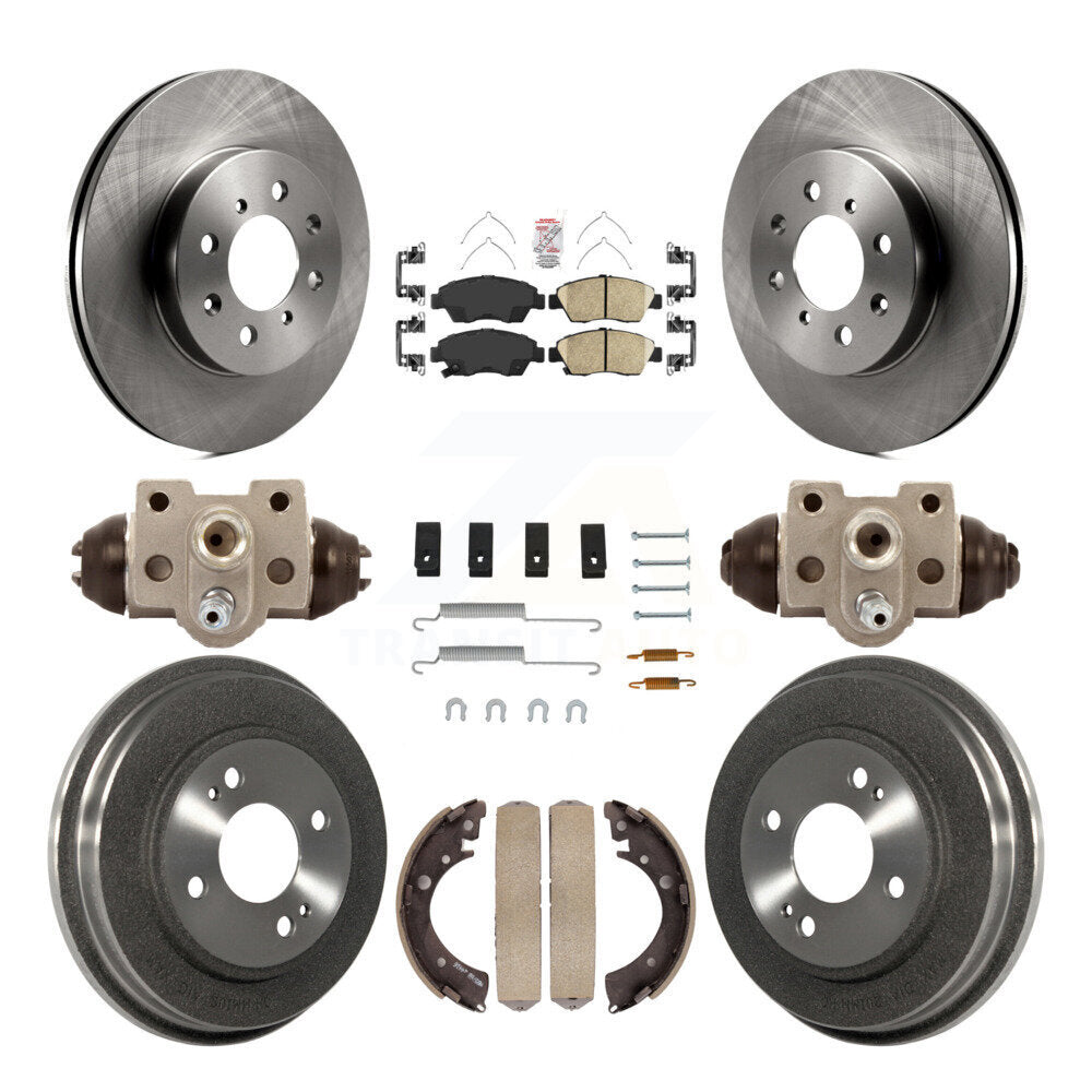 Rotors de frein à disque avant et arrière, plaquettes en céramique et Kit de tambour (9 pièces) pour Honda Civic