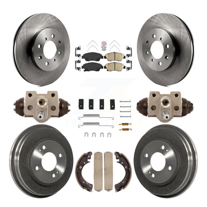 Rotors de frein à disque avant et arrière, plaquettes en céramique et Kit de tambour (9 pièces) pour Honda Civic