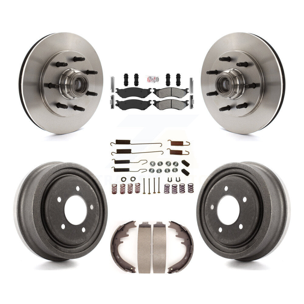 Kit de tambours à plaquettes semi-métalliques pour rotors de frein avant et arrière (7 pièces) pour Ford F-150 RW 1999