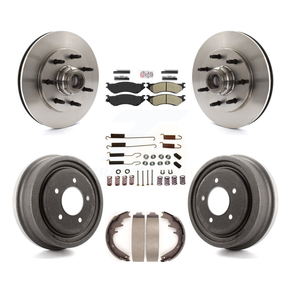 Kit de tambours à plaquettes semi-métalliques pour rotors de frein avant et arrière (7 pièces) pour Ford F-150 RW 1999